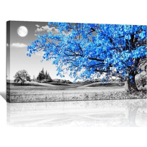 Large Diamond Mosaic Full Square Blue moon tree landscape Abstract Diamond Embroidery Painting Cross Stitch Rhinestones decor