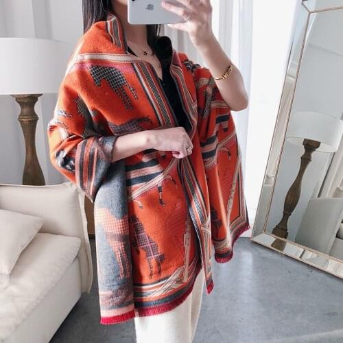 Long ladies bandana poncho winter scarf for women hijab fashionable foulard femme shawl pashmina luxury brand scarves scarfs