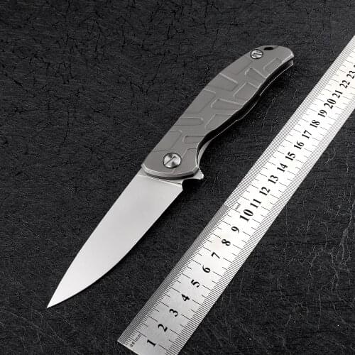 Green thorn F95 bearing K110 blade TC4 titanium alloy handle sharp outdoor camping hunting pocket EDC tool fruit folding knife