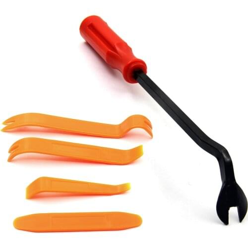 Newest 4pcs car door pannel +cleaner tool Car Door Panel Remover Upholstery Fastener Disassemble Auto Vehicle Refit Tools