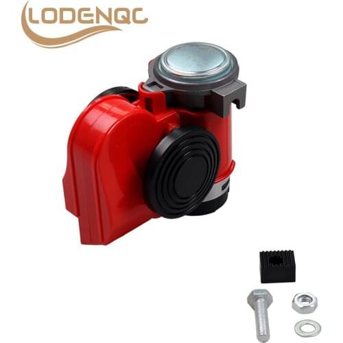 Compact Air Horn 12V 115dB Red Snail Air Car Truck Multi-tone & Claxon Horns 450 Hz for Cars Vehicles Motorcycle Boat RV