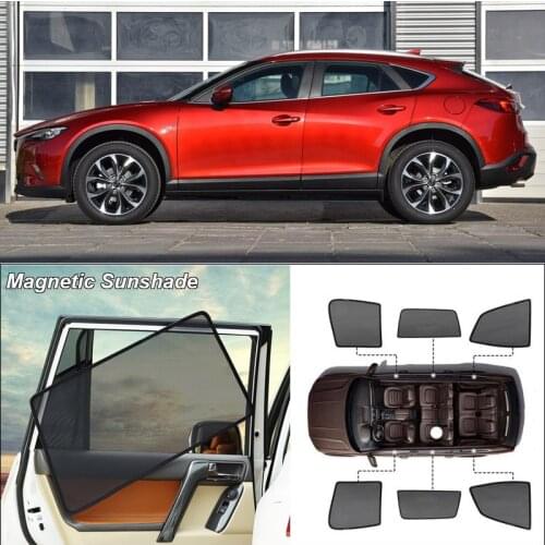Car Side Windows Magnetic Sun Shade UV Protection Ray Blocking Mesh Visor For Mazda CX-4 Curtain Accessories
