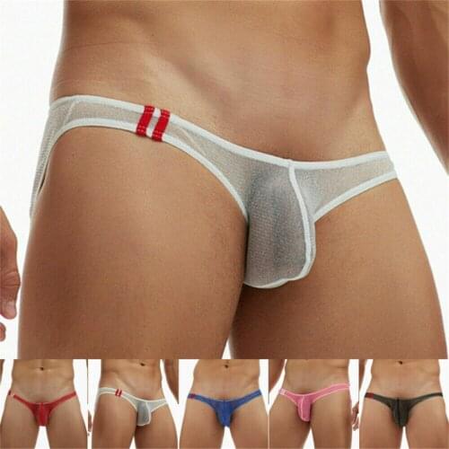 Mens See Through Jockstrap Low Rise G-String Thong Briefs Underwear Knickers