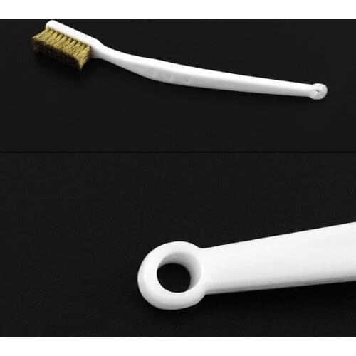 Q1JF Curved Handle Masonry Wire brush Set Bristle for Cleaning Welding Slag and Rust for 3D Printer Nozzle Hotend