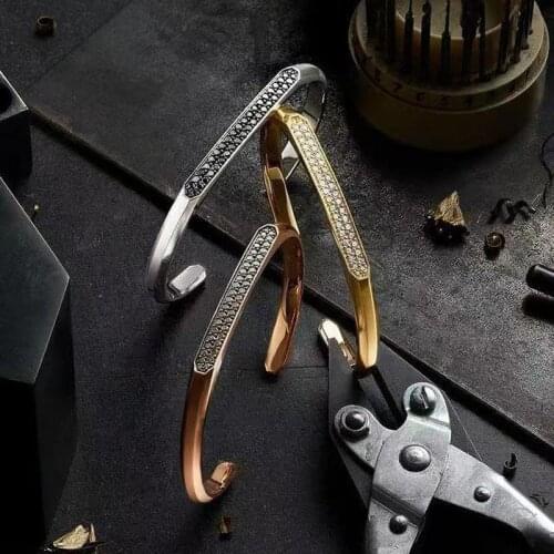 2021 New Trend Men Bracelet Bangle 3 Colors Pave Cubic Ziron Charm Bracelet For Men Jewelry Gift