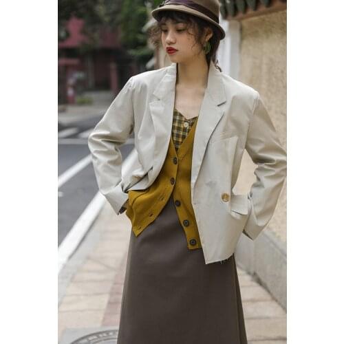 Obrix Formal Female Jacket Casual Style V-Neck Full Sleeve Pockets Solid Color Jacket For Women