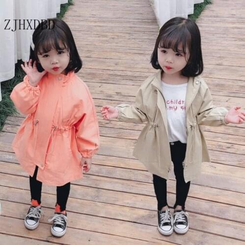 Autumn Toddler Girls Windbreaker Jackets Cotton Girl Trench Coat Double-breasted Baby Outerwear Kid School Wear Children Clothes