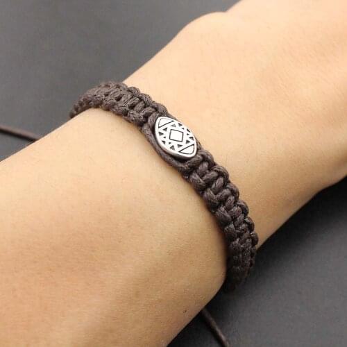 Friendship Titanium Steel Oval Charm Bracelet Braid Bracelets Rope Thread String Gift For Men Women Couples