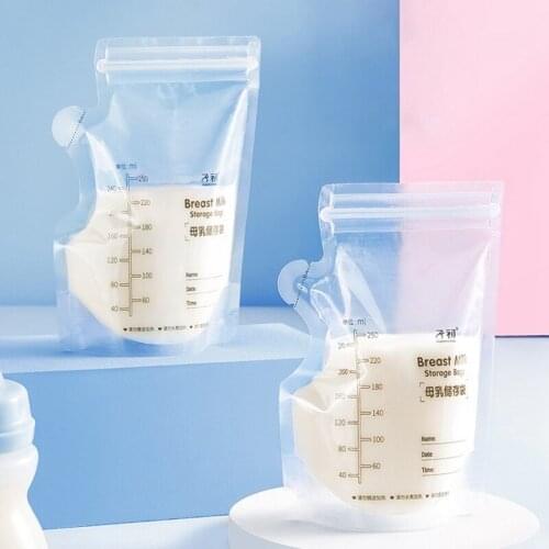 Milk Freezer Bags Mother Milk Baby Food Storage Breast Milk Storage Bag Portable Feeding Pouchs Packages 30Pcs 250ml Feeding