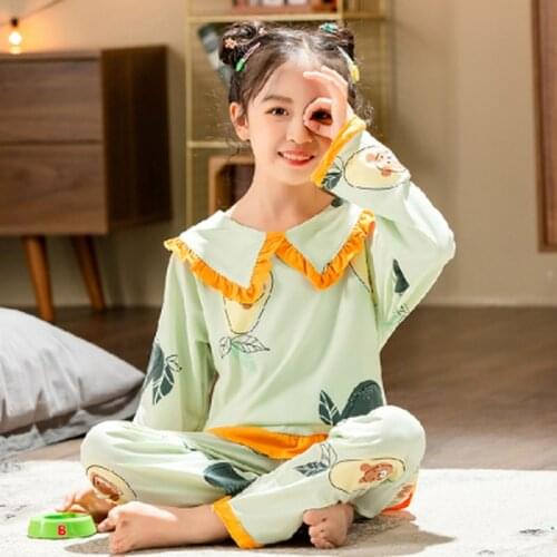 Wholesale Spring Autumn Long Sleeve Pajamas Set Cartoon Girls Sleepwear Outfit Baby Girls Clothes Summer Kids Pyjama Homewear
