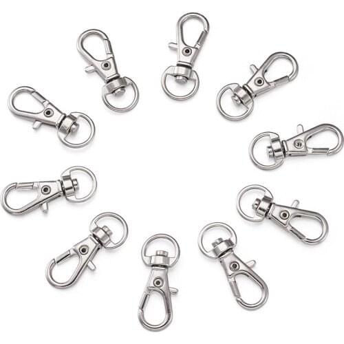 100pcs Alloy Swivel Lanyard Snap Hook Lobster Claw Clasps Jewelry Making Supplies Bag Keychain DIY Findings Approx 32.5x11x6mm