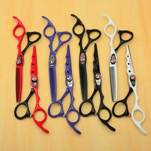 6 inch 17.5cm Japan 440C Professional Human Hair Scissors Hairdressing Cutting Shears Thinning Scissors Hair Styling Tools Z1019