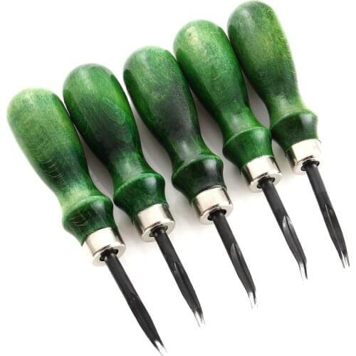 Diy Tools Professional Trimming Edge Leather Leather Craft Champerer 0.6-1.4mm Keen Leather Edge Straightener with Wooden Handle