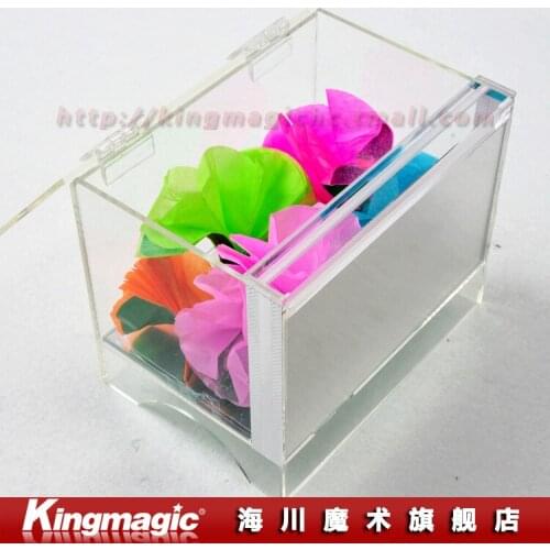 Crystal Box Appearing Flower Transparent box acrylic material stage magic props magic flower