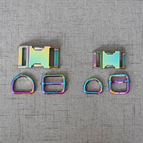 20 Sets 20mm/25mm Colourful Metal D Ring Adjustable Release Buckle Tactical Belt Safety Strong Hooks DIY Luggage Accessories
