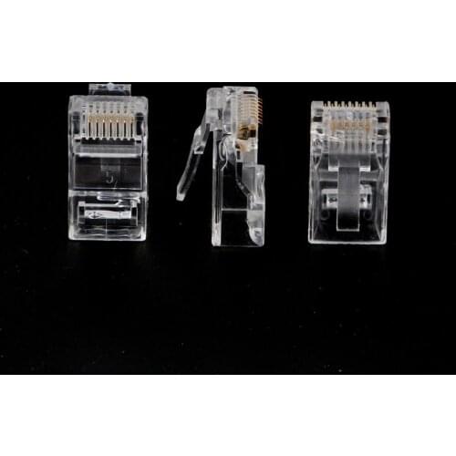 100pcs CAT6 cat5e Plug RJ45 Network Cable 23-24 AWG Modular Connector Plugs 8P8C Good elasticity of the clip