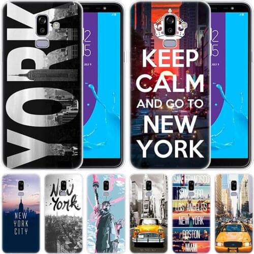 Luxury Silicone Case New York Taxi city for Samsung Galaxy J8 J7 J6 J4 J2 2018 Core J3 2016 J5 2017 EU J4 Plus J7 Prime Cover