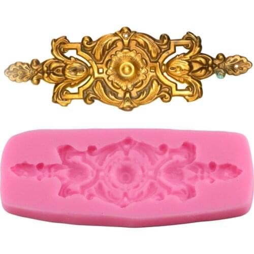 Baroque Scrolls 3D Relief Cake Border Silicone Flower Fondant Cake Decorating Tools Cupcake Chocolate Gum Paste Clay Candy Molds