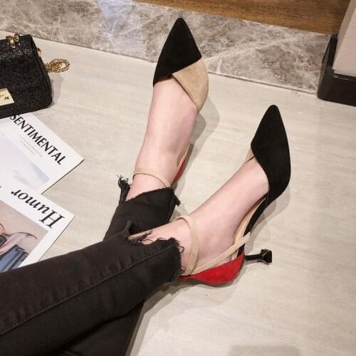 Woman High Heels Ladies Shoes High Quality Fashion Stiletto Color Matching Pointed Toe Office High Heels Womens Shoes W32-46