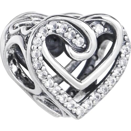 Ajax 925 Sterling Silver Vintage Heart Charms For Jewelry Making Fit Snake Chain Bracelet Bangle Women Necklace Trendy