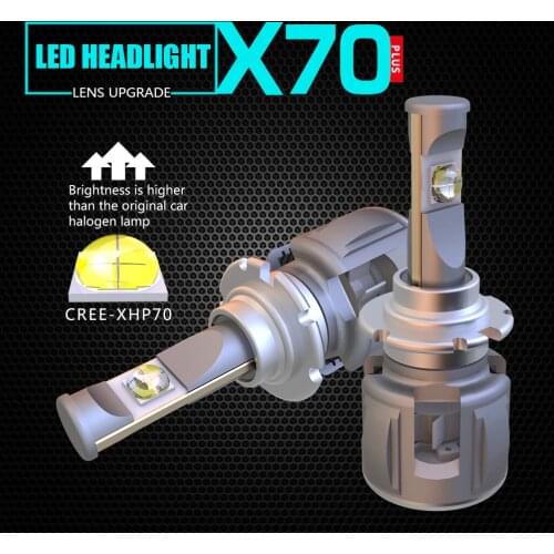 1 Set D1S D2S D3S D4S 60W 7800LM X70 LED Headlight Front Lens Bulbs XHP-70 4SMD Chips Turbo Fan White 6000K Lens 120W 15600lm