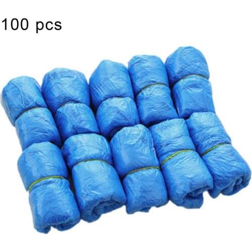 100Pcs Non-Slip Plastic Disposable Shoe Covers Cleaning Protective Overshoes for Hotel