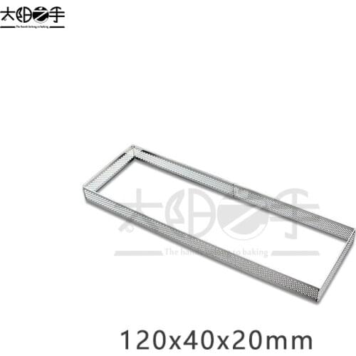 120x40x20mm Rectangular Perforated Tart Ring 304 Stainless Steel Tart Ring Tartlet Mold Make Rectangular Fruit Pie Egg Tart