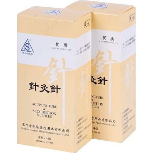 200pcs/box 0.25/30/35/40mm traditional silver handle acupuncture needles reusable aluminum packing massage needle