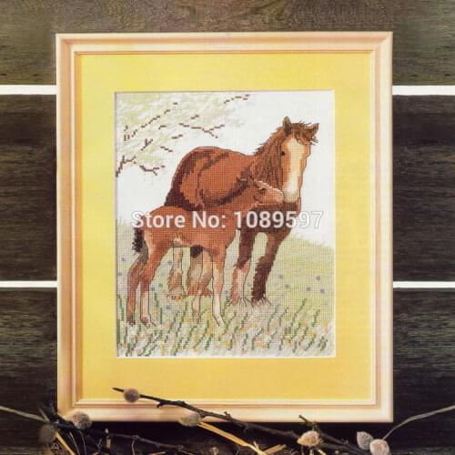 2020 Fishxx Cross Stitch European Magazine Crazy31-2 Ponys Love Printed Animal Pattern Set