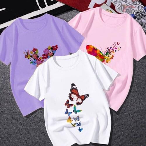 2021 Summer Brand New Plant Flower Butterfly Alphabet Elephant Clothing Children Tops Boys T Shirts Kids Tees Boys TShirt Kawaii