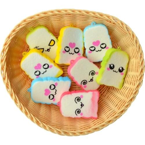 3pcs/set Squishy Toy Cartoon Cheese bread Squish Slow Rising Cream Scented Toy Kids Kawaii Anti stress Toy Stress Reliever