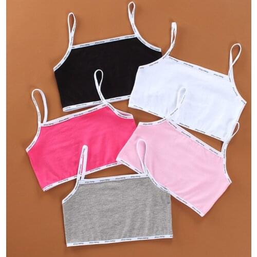 5pcs/lot Children Girl Bra 8-16 Years Cotton Teens Teenage Underwear Summer Kids Vest High Quality