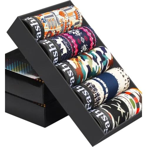 5pcs/lot Plus Size Panties Mens Underwear Soft Boxers Modal Boxer Hombre Men Printing Boxer Shorts Boxers Underwear 6XL