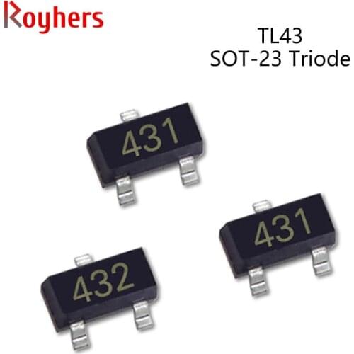 50Pcs SMD Voltage Regulator IC Transistor TL432 432 TL431 431 36V Electronic Components SOT-23 Triode