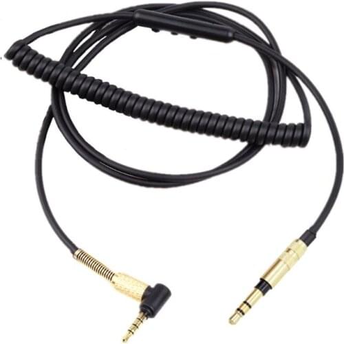 Adapter 3.5MM Spring Cable with in-Line Mic For -Sony mdr-10r MDR-1A XB950 Z1000 MSR7 Headphones