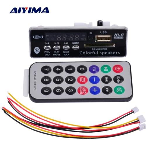 AIYIMA Bluetooth MP3 Decoder Board Audio Module WMA WAV USB SD Decoding FM Aux Radio for Car Accessories Diy