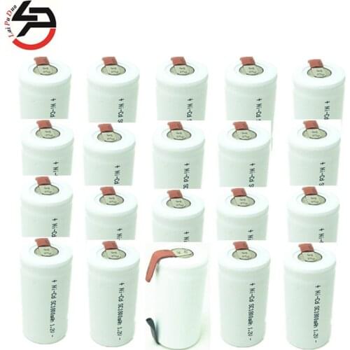 SC1800mAh Battery Cell Subc Batteria Rechargeable NI-CD 1.2V SC Accumulator 20 Pieces Included