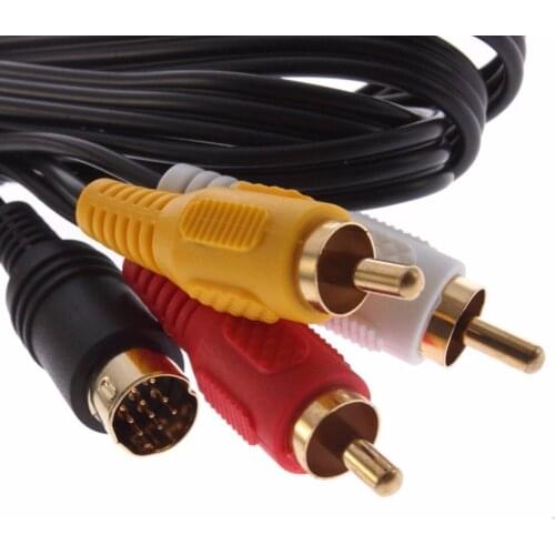 BUKIM AV A/V Audio Video Cable Gold Plug Cord for the Sega Saturn System fast shipping