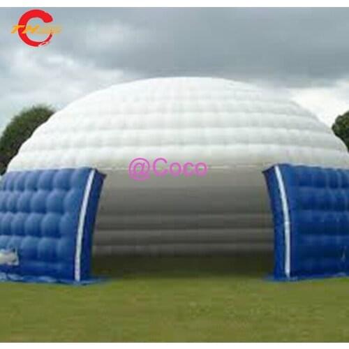 Free air ship to door!blue N white color inflatable tent,giant event tents inflatable,cheap inflatable dome marquee tents