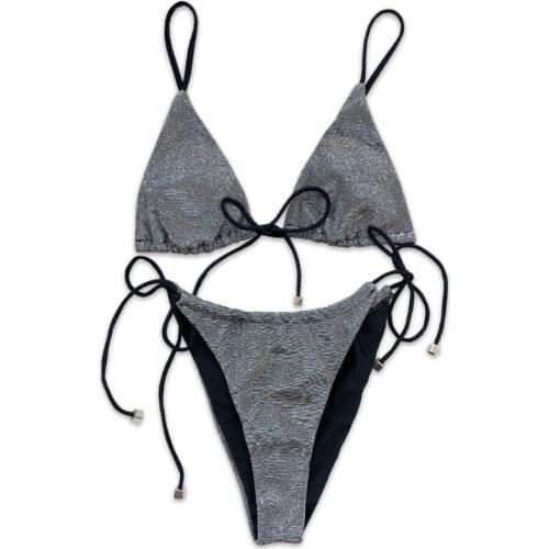 Summer Push Up Two Piece Bikini Women Sexy Skinny Thong Mini Beachwear Female Fashion New Swimwear Feminine Biquinis