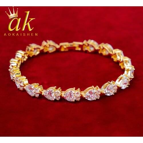 Heart Bracelet Copper Gold Color Rock Women Jewelry