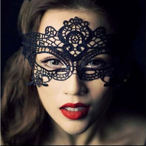 Black Sexy Lady Play Lace Mask Hot Sales Sexy Costumes Hollow out Eye Mask For Masquerade Party Fancy Dress Costume Halloween