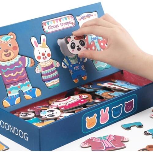 Childrens Magnetic Animal Cross-dressing Toys 3-6 Years Old Boys And Girls Baby Early Education Intellectual Development Puzzle
