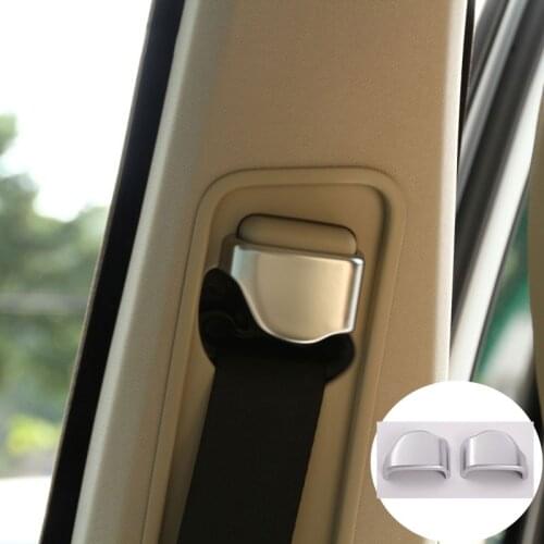 For Land Rover Discovery 4 LR4 2010-2016 Car-styling Front Safety Seat Belt Buckle Cover Trim Stickers Accessories Set of 2pcs