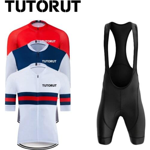 Cycling Jersey Set Men Short Sleeve Summer Breathable Racing Bicycle Shirt Quick Dry Wear MTB Bike Clothing With Refective Strip