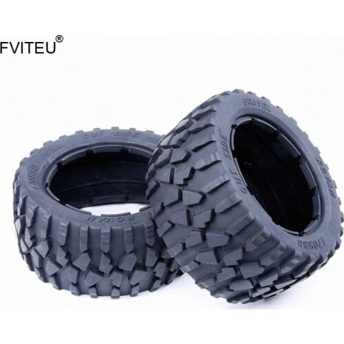 FVITEU Rubber Rear Gravel Tire set Fit 1/5 HPI Baja 5B SS Rovan King Motor