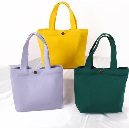 Canvas Tote Bag Japanese Small Fresh Canvas Cosmetic Bag Cotton Macaron Canvas Bag