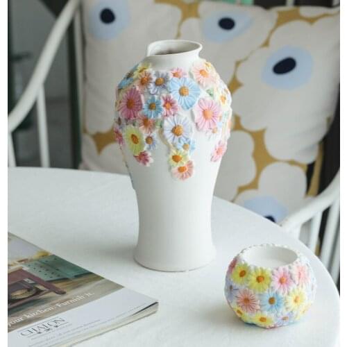 Healing Creative Flower Hand-painted Vase Candle Holder Novelty Gift Home Decoration modern decor vases home vase HP90902