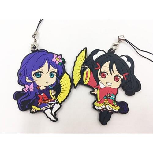 Love Live Kotori Anime keychain Nico Rin Umi Maki Chika Riko Yoshi Kunikida Kanan Rubber strap/phone charm G00889