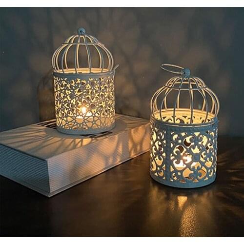 Retro Iron Art Minimalist Table Lamp Hanging Lantern Lamp Night Lights for Bedroom Bedside Xmas Decoration Light Halloween